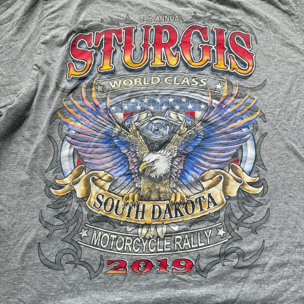 Sturgis Shirt Mens‎ 2XL Gray 2019 South Dakota Harley Davidson Double Sided